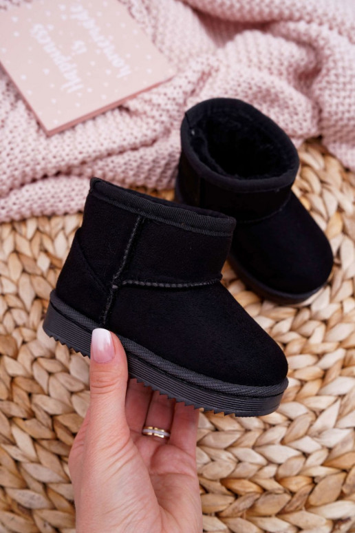 Bottes d'hiver chaudes pour enfants de couleur noire Gooby