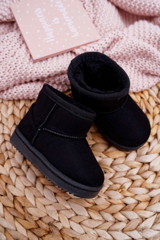 Bottes d'hiver chaudes pour enfants de couleur noire Gooby