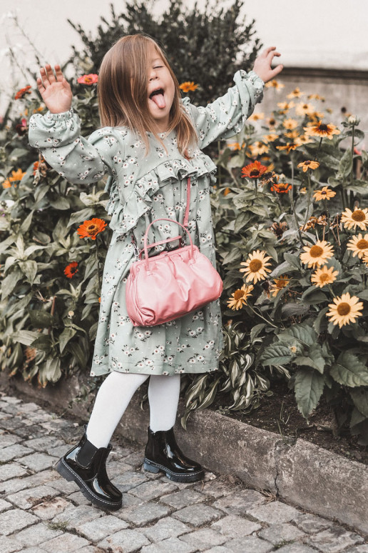 Verwarmde kinderlaarzen met lakeffect, zwarte kleur Porky