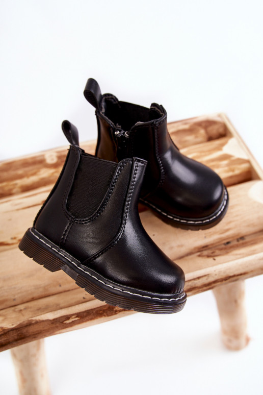 Bottes chauffantes pour enfants de couleur noire Porky