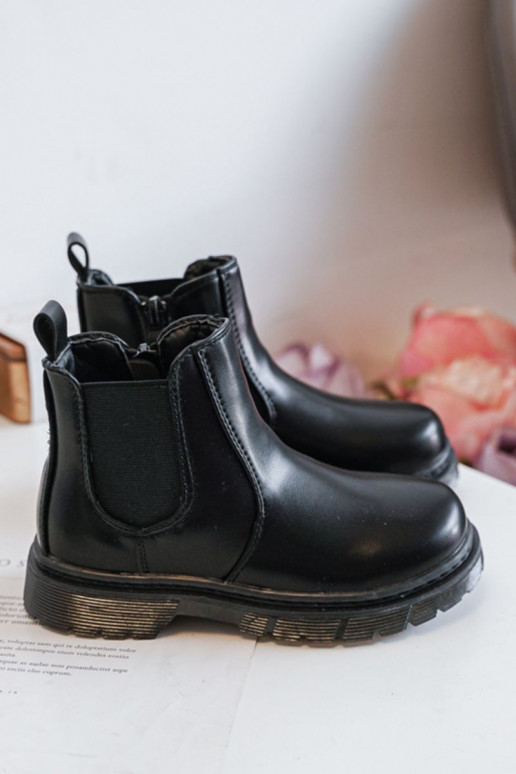 Warme Kinderstiefel in der Farbe Schwarz von Porky