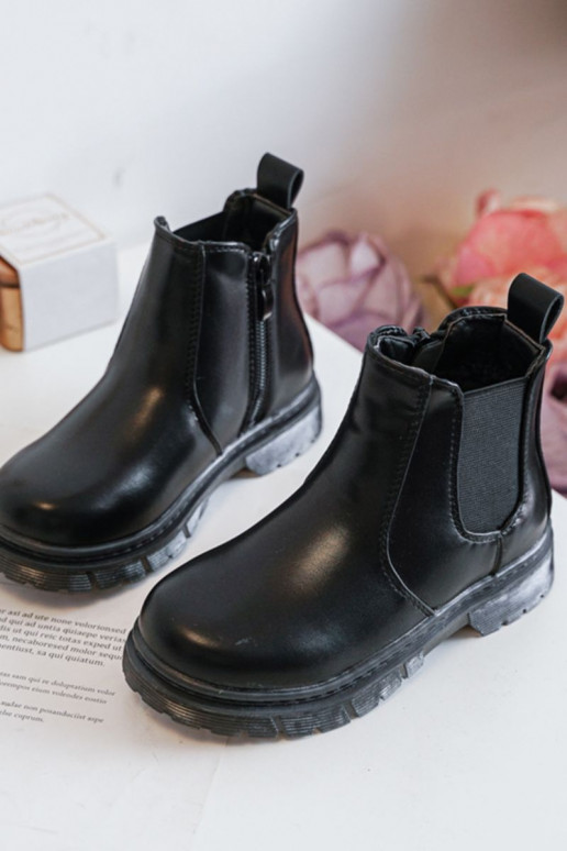 Warme Kinderstiefel in der Farbe Schwarz von Porky