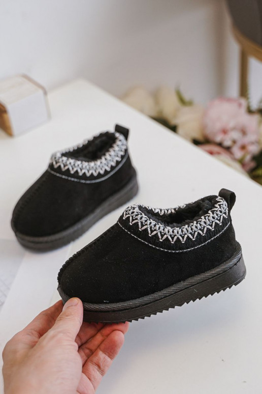 Bottes de neige pour enfants avec plateforme, isolées avec intérieur en fourrure en noir Vilabria