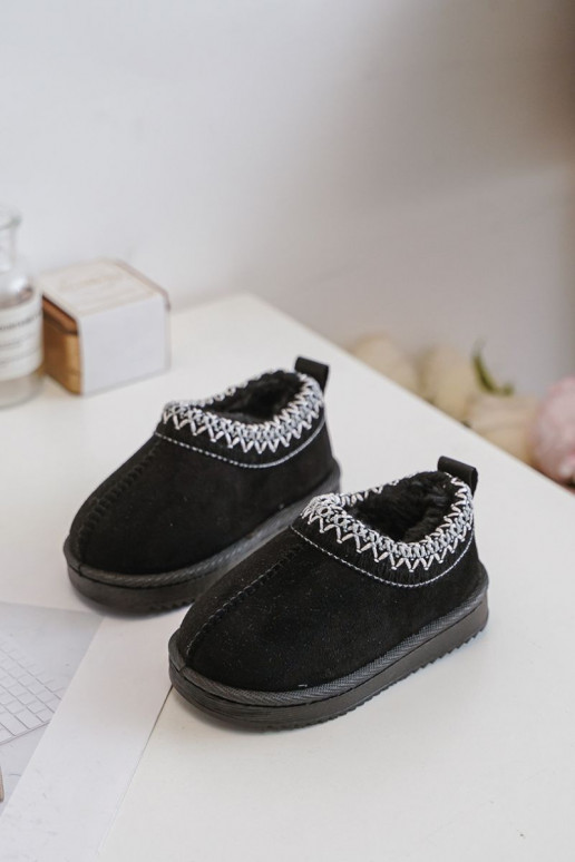 Snowboots voor kinderen met plateau, geïsoleerd met bont aan de binnenkant in zwart Vilabria