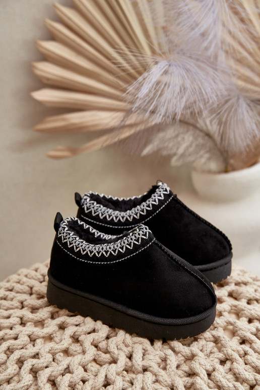 Snowboots voor kinderen met plateau, geïsoleerd met bont aan de binnenkant in zwart Vilabria