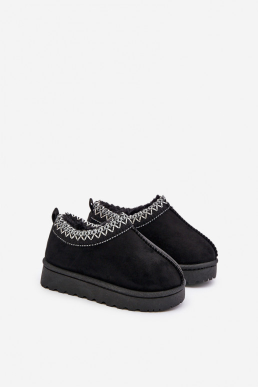 Snowboots voor kinderen met plateau, geïsoleerd met bont aan de binnenkant in zwart Vilabria