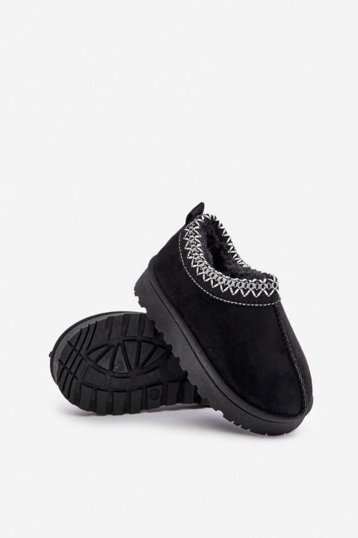 Kinderschneestiefel mit Plateau, isoliert mit Fell innen in schwarz Vilabria