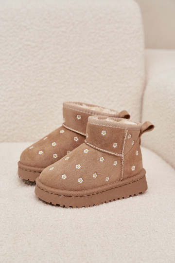 Bottes de neige Puéril Ozdobione avec des motifs florauxuszkami beige Gracina 2