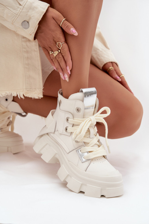 Peau réchauffer Style sportif Bottes GOE SS2N4055 couleur blanche