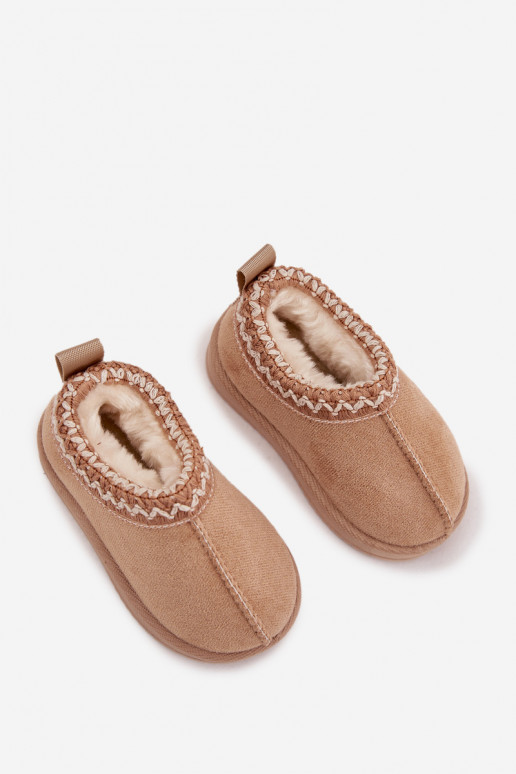 Bottes de neige pour enfants-bottines avec plateforme, isolées en fourrure à l'intérieur, couleur sable Vilabria