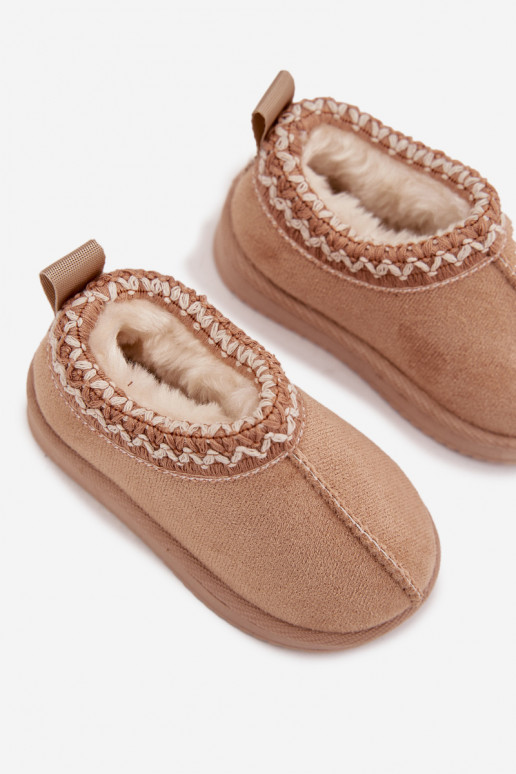Bottes de neige pour enfants-bottines avec plateforme, isolées en fourrure à l'intérieur, couleur sable Vilabria