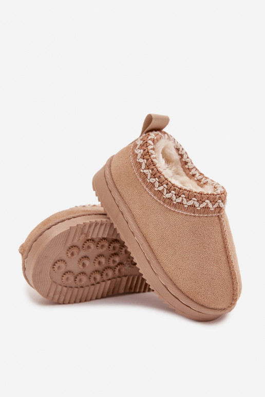Bottes de neige pour enfants-bottines avec plateforme, isolées en fourrure à l'intérieur, couleur sable Vilabria