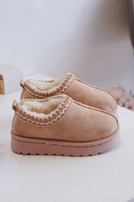 Bottes de neige pour enfants-bottines avec plateforme, isolées en fourrure à l'intérieur, couleur sable Vilabria