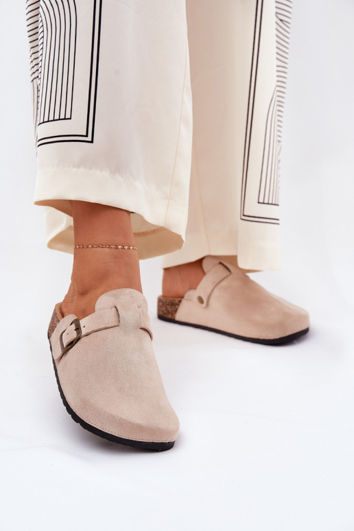 Slippers ChodakI Dames i met platform met gespen beige Selio