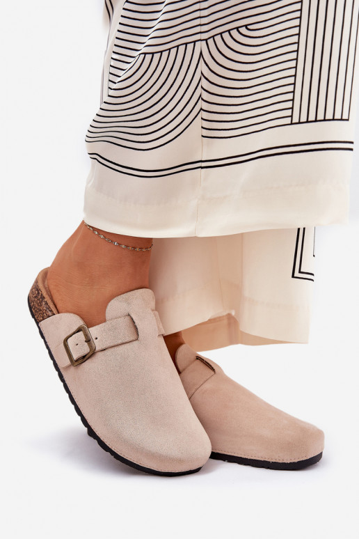 Slippers ChodakI Dames i met platform met gespen beige Selio