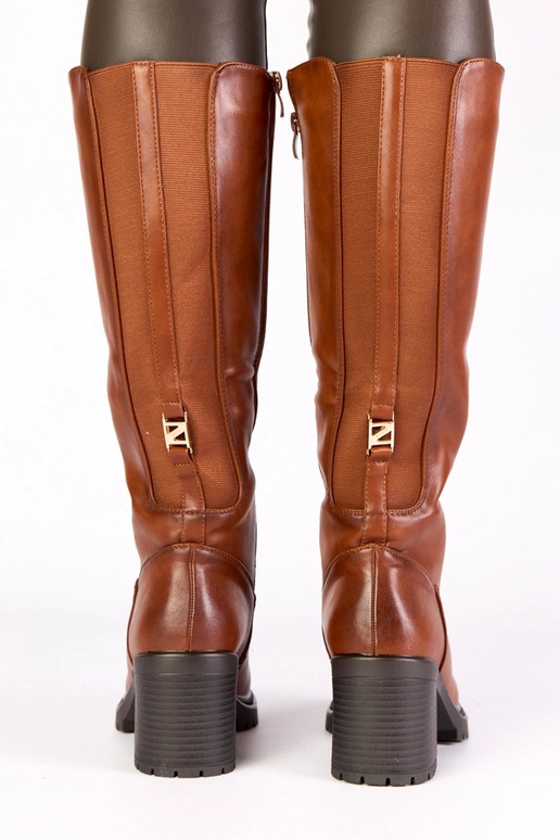 Bruine vintage stijl lange laarzen op...