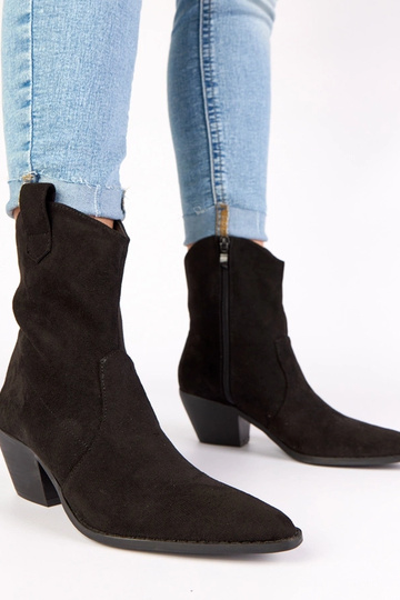 Schwarze Cowboy-Stiefeletten auf Absatz Alka