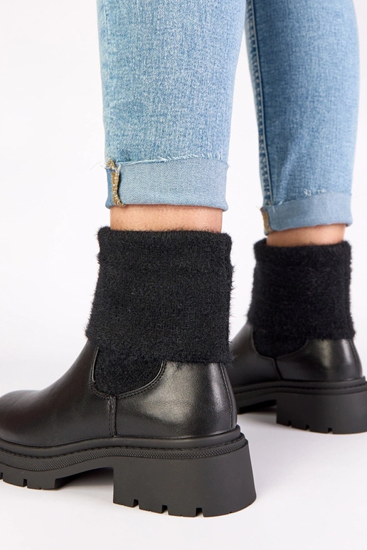 Zwarte enkelboots met elastische...