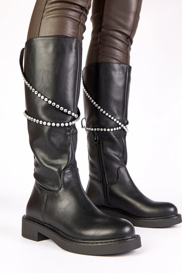 Bottes noires hautes avec...