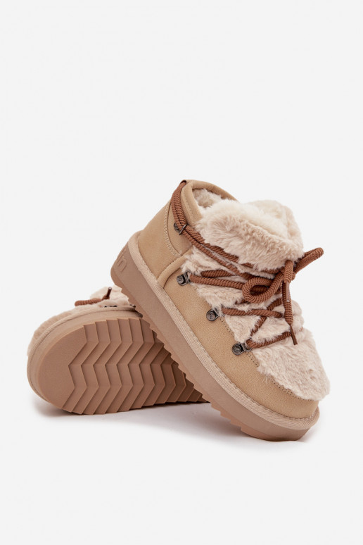 Bottes de neige pour enfants beige avec fourrure D.Franklin DFSH370011