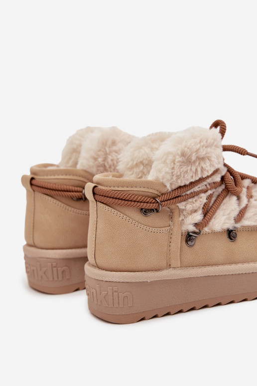 Bottes de neige pour enfants beige avec fourrure D.Franklin DFSH370011