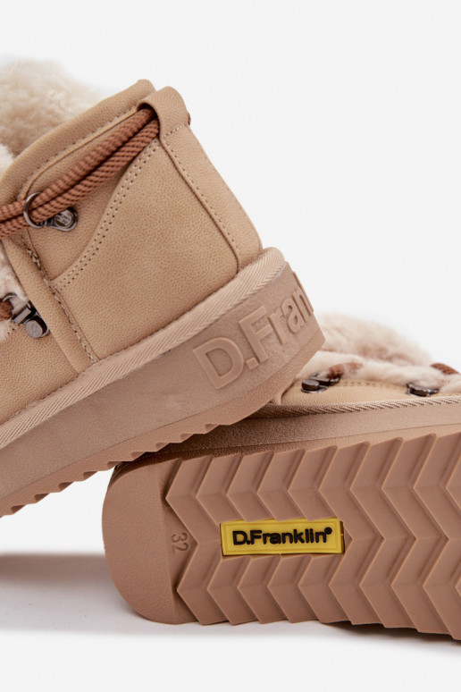 Bottes de neige pour enfants beige avec fourrure D.Franklin DFSH370011