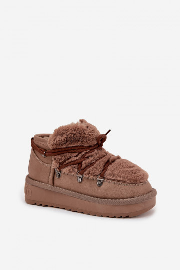 Bottes de neige pour enfants marron avec fourrure D.Franklin DFSH370011