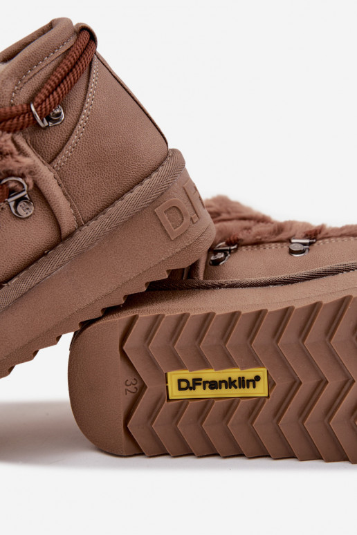Bruine kinder sneeuwlaarzen met bont D.Franklin DFSH370011