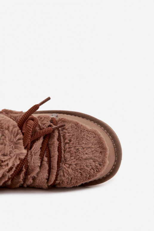 Braune Kinder-Schneestiefel mit Fell D.Franklin DFSH370011