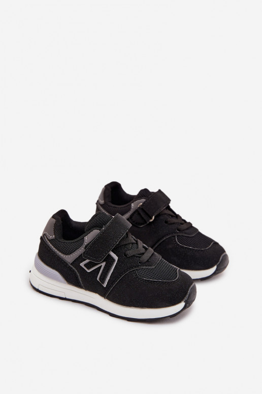 Chaussures de sport pour enfants en noir avec fermetures velcro Galisse
