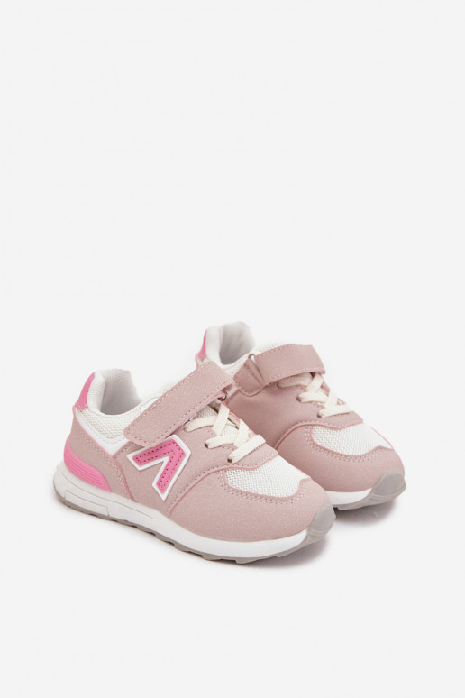 Chaussures de sport pour enfants en rose avec fermetures velcro Galisse