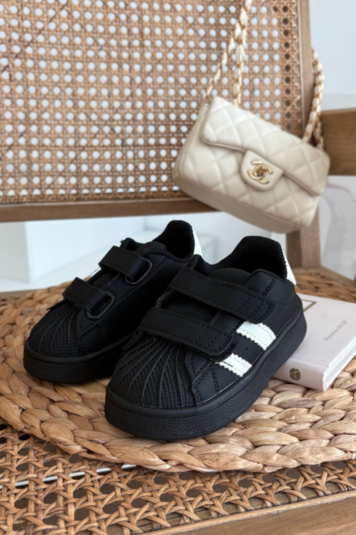 Kindersportschuhe Sneakers aus Kunstleder in Schwarz, Renel
