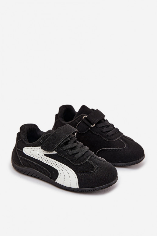 Kindersneaker mit Klettverschluss in Schwarz und Weiß Perrin