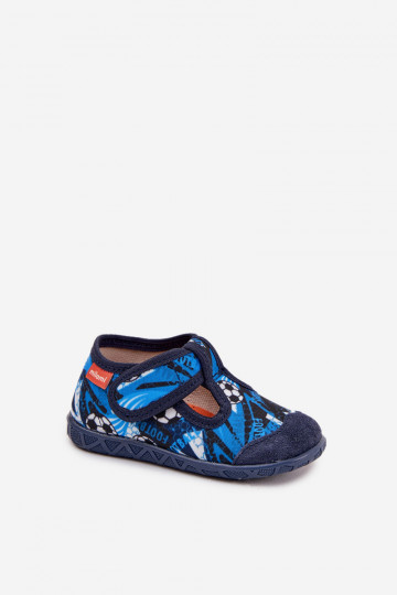Kinderslippers Milami met klittenbandsluitingen Ballen donkerblauwe kleur Jasimrra