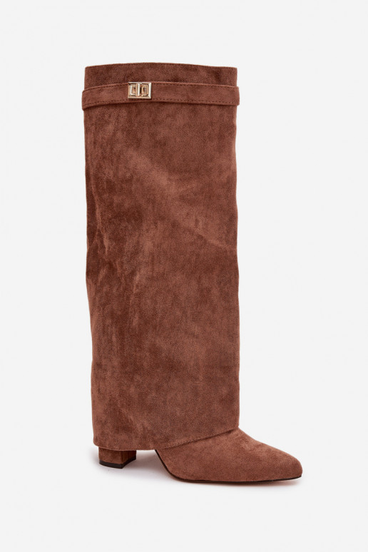 bottes en daim écologiqueoÀe Obcas Słupek Au Château réchauffer DANSyÀinięta CholeÀka beige Evyra