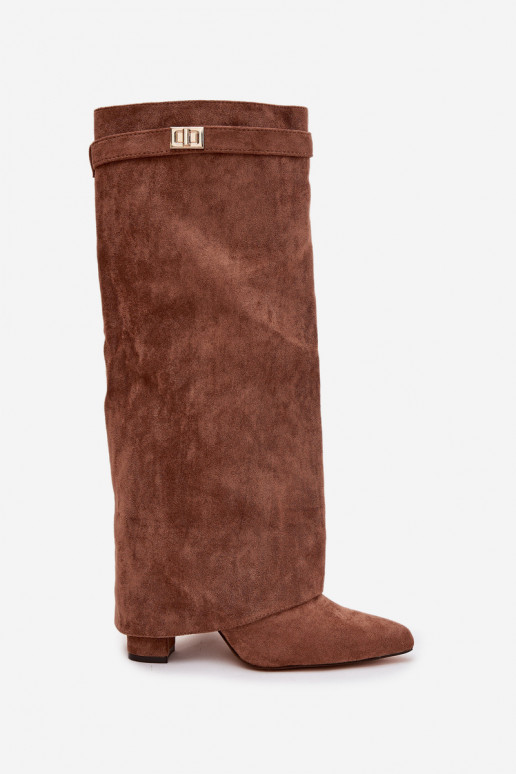 bottes en daim écologiqueoÀe Obcas Słupek Au Château réchauffer DANSyÀinięta CholeÀka beige Evyra