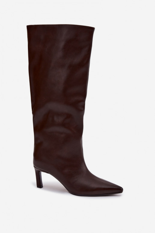 Damenstiefel Ein überzeugendes Stilvollll mit dünnen Absätzen Mit Nähen CzekoladoZue Olyvia