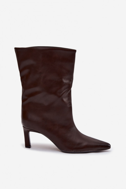 Persistent model Dameslaarzen met dunne hakken van ecoleer CzekoladoIne Norell