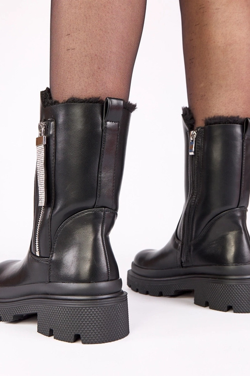 Bottines noires sur plateforme avec...