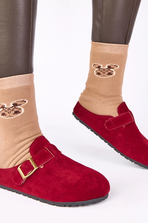 Bordeauxfarbene Stiefeletten mit...