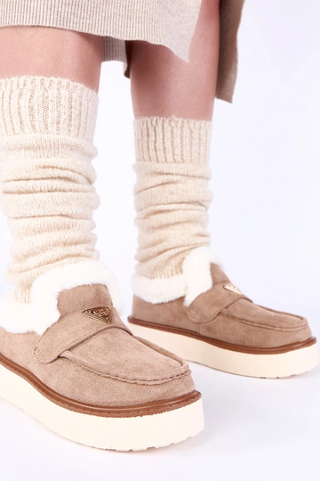 Donkerzandkleurige warme...