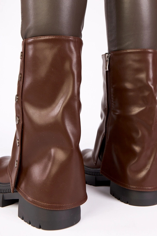 Chocoladekleurige enkellaarsjes met...