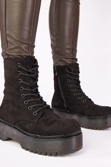 Schwarze Plattformschuhe aus Kunstwildleder Mollie 2