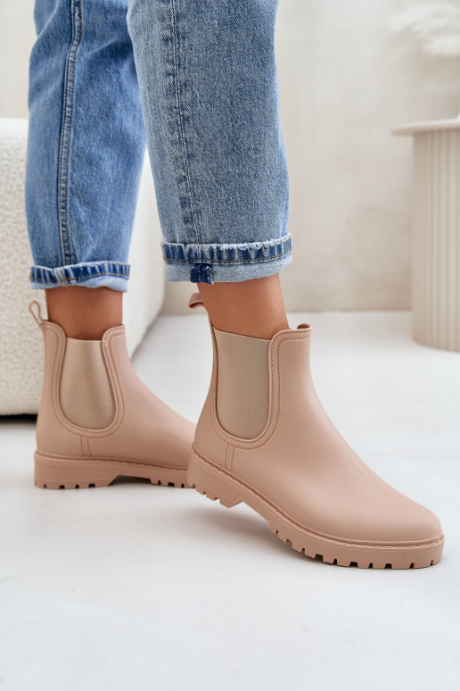 Gummistiefel FemininElastycznymi INstaZukami Beige Ciariel