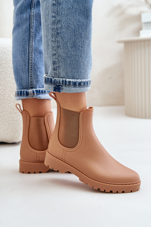 Gummistiefel FemininElastycznymi INstaZukami braune Farbe Ciariel