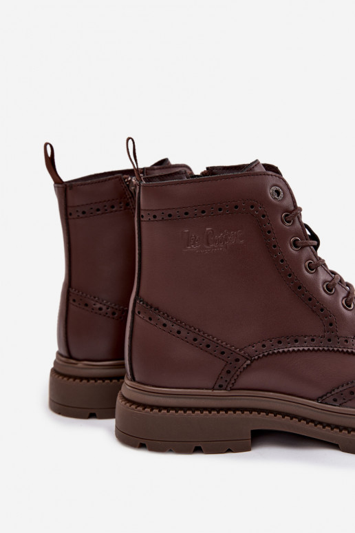 Leer Laarzen Het heeftnnen Lee Cooper LCJ-25-33-3960 bruine kleur