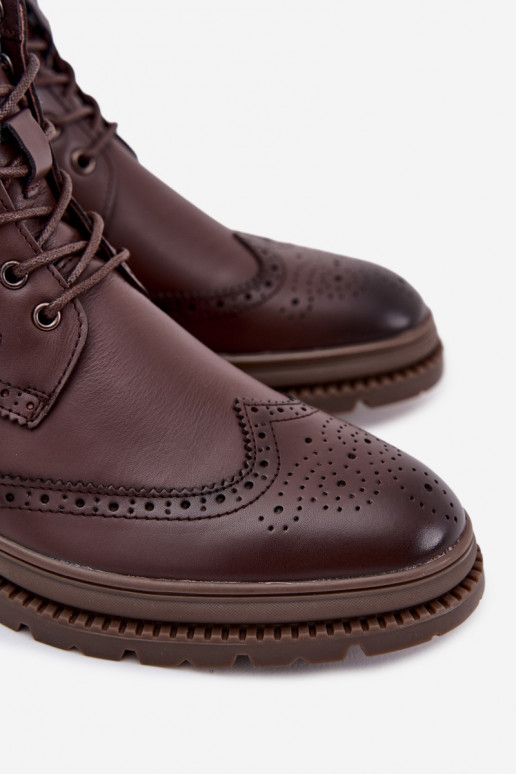 Leer Laarzen Het heeftnnen Lee Cooper LCJ-25-33-3960 bruine kleur