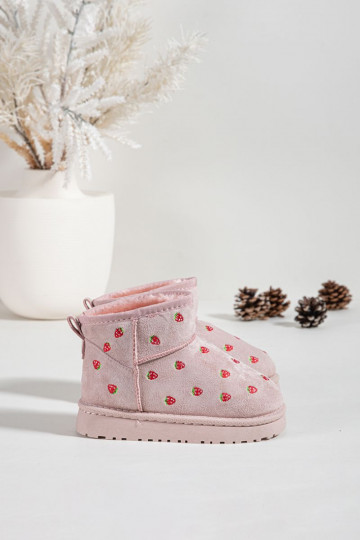 Kinder-Schneestiefel mit Schmetterlingen in rosa Gracina