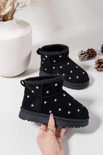 Kinder-Schneestiefel mit Herzen in schwarz Gracina 2