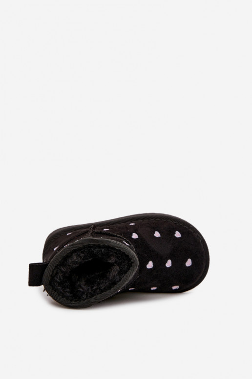 Kinder-Schneestiefel mit Herzen in schwarz Gracina